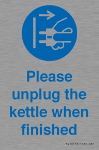 Please unplug the kettle when finished